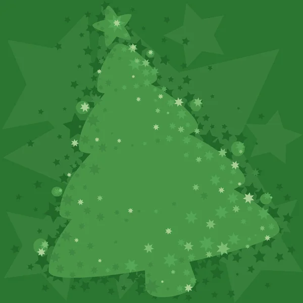 毛皮の木と緑のクリスマスの背景 — ストックベクタ