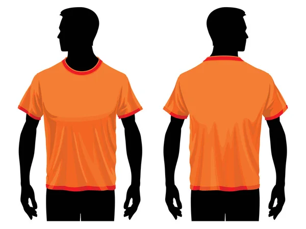 Shirt Vorlage Für Männer Mit Menschlicher Körpersilhouette — Stockvektor