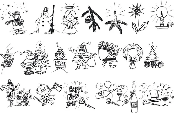 Ilustración Siluetas Navidad Formato Vectorial — Archivo Imágenes Vectoriales