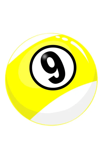 Nine Ball Image Color Illustration — Stock Vector