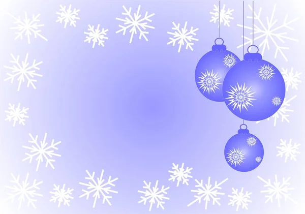 Πρωτοχρονιά Φόντο Νιφάδες Χιονιού Και Διακοσμήσεις — Διανυσματικό Αρχείο