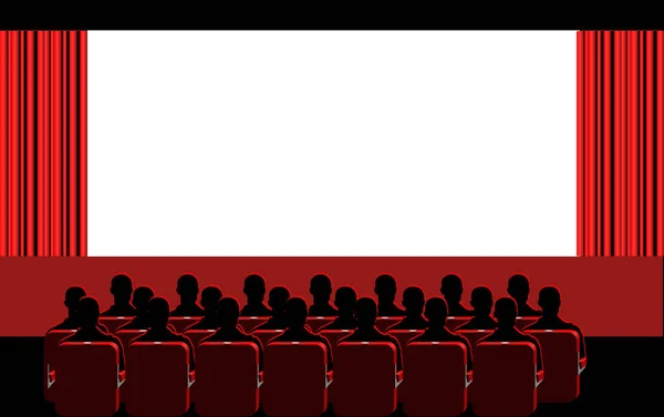 Cinema Red Room Image Color Illustration — Stock Vector