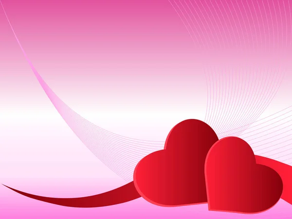 Coeurs Sur Fond Rose Dégradé Avec Tourbillons Version Vectorielle Tous — Image vectorielle