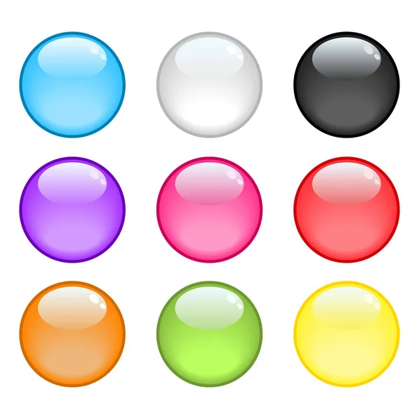 Collection Colorful Glossy Spheres — Stock Vector