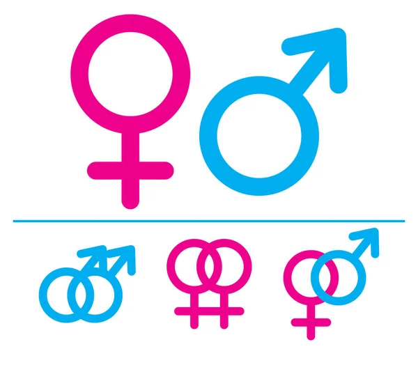 Symboles Masculin Féminin Illustrations Vectorielles Combinaisons — Image vectorielle