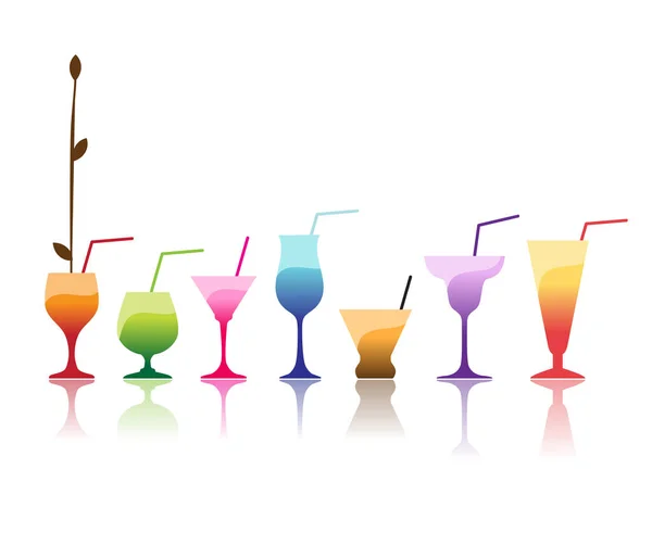Cocktail Afbeelding Kleurenillustratie — Stockvector