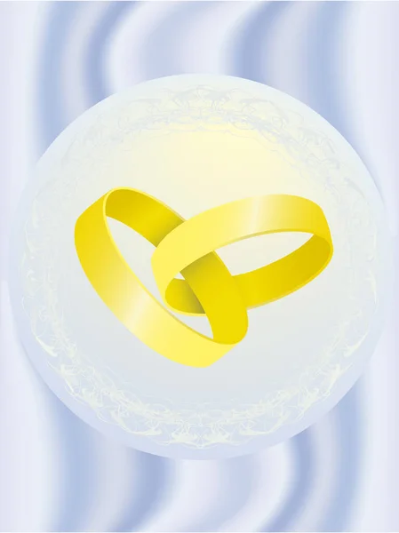 Two Gold Wedding Rings Vecto — Stock Vector