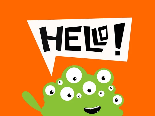 Illustration Monster Saying Hello — Stock Vector