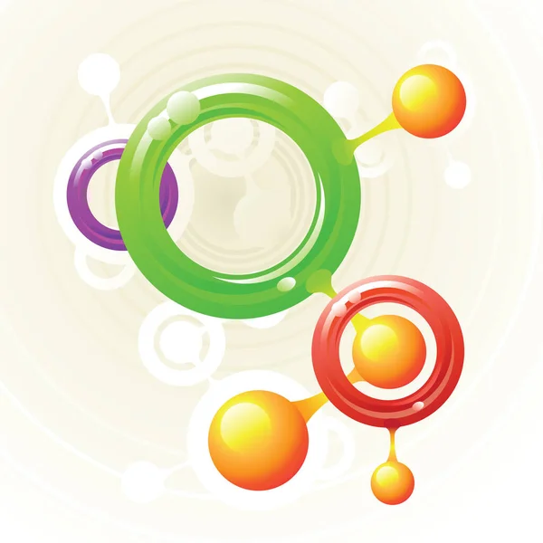 Molecule Rings Image Color Illustration — Stock Vector