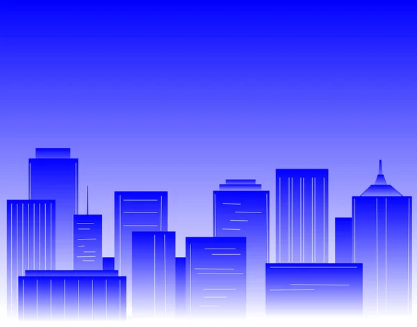 Upravitelná Vektorová Ilustrace Generického Panoramatu Města — Stockový vektor