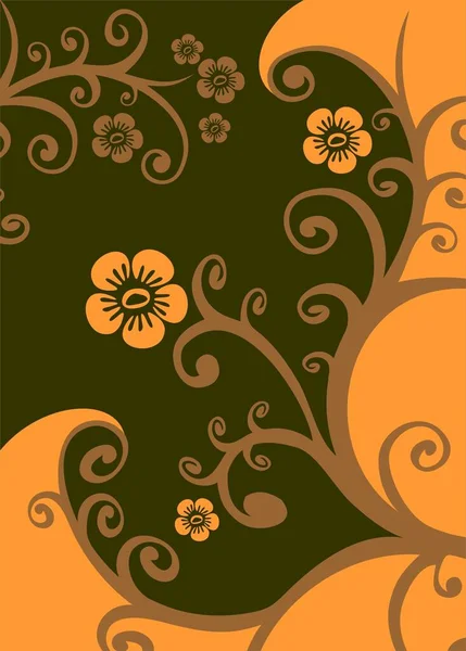 棕色背景下柔和的植物形态 — 图库矢量图片