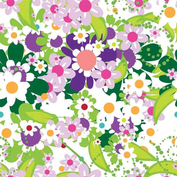 Floral Απρόσκοπτη Εικόνα Φόντου Εικονογράφηση Χρώμα — Διανυσματικό Αρχείο