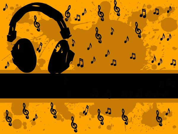 Music Man Słuchawki Nuty Vector Graphic — Wektor stockowy