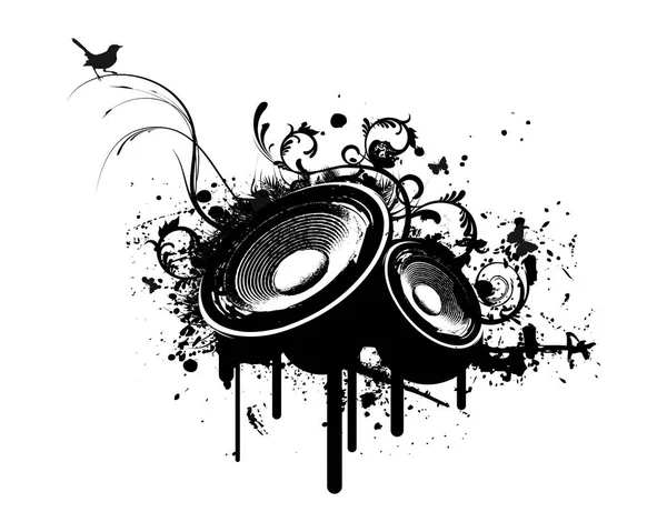 Grunge Party Box Illustration Vectorielle Stéréo — Image vectorielle
