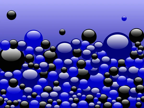 Black Blue Bubbles Rising Blue Background Ideal Background Backdro — Stock Vector