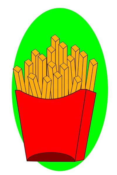 Some French Fries Red Box — Stock Vector