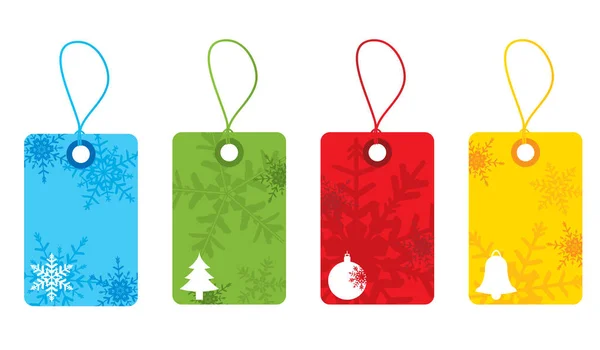 五颜六色的圣诞雪花标签请检查我的投资组合 以获得更多的圣诞插图 — 图库矢量图片