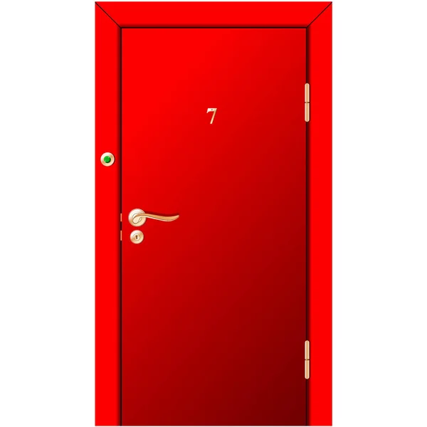 Kırmızı Kapı Resmi Renk Illüstrasyonu — Stok Vektör