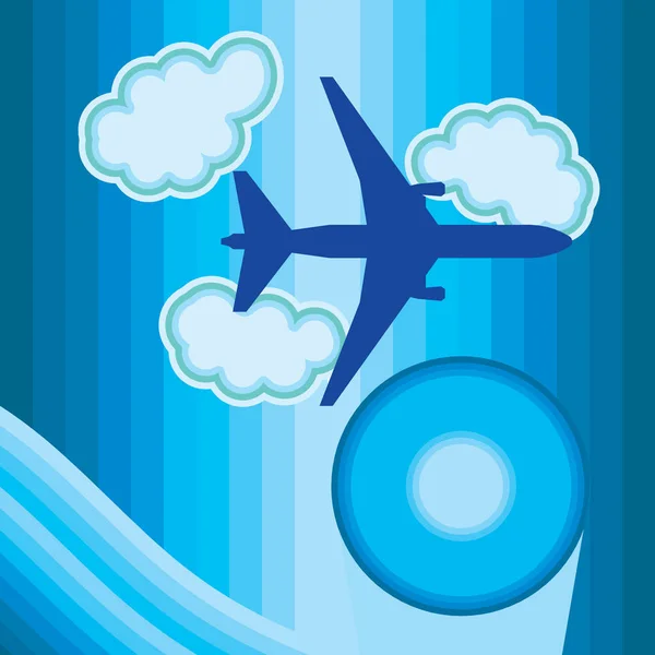 Avion Sur Ciel — Image vectorielle