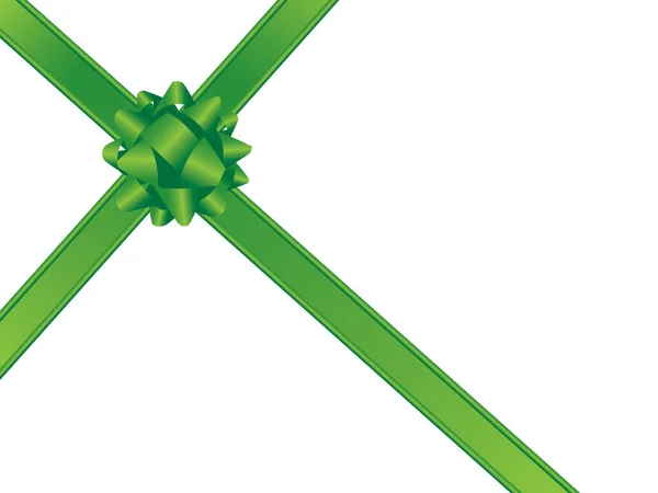 緑の弓とリボン 私のポートフォリオのより多くのクリスマスの画像 — ストックベクタ