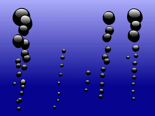 Zwarte Bubbels Stijgen Een Blauwe Achtergrond Ideale Achtergrond Backdro — Stockvector