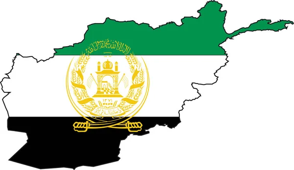 Illustration Vektor Karta Och Flagga Från Afghanistan — Stock vektor