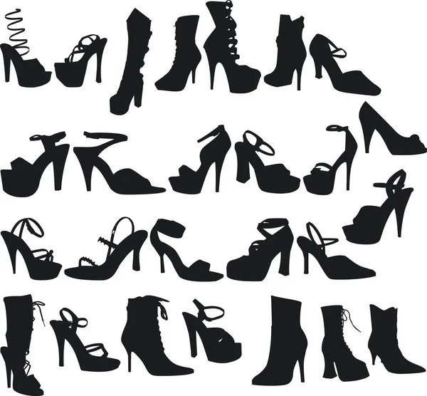 Illustration Von Sexy Shoes Silouettes Vector — Stockvektor