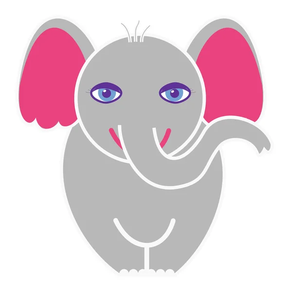 象のイラスト画像 カラーイラスト — ストックベクタ