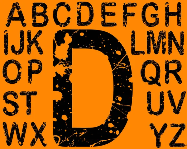 Zuur Geëtst Lettertype Individuele Vectorletters Zuur Etsen Transparant Zodat Letters — Stockvector