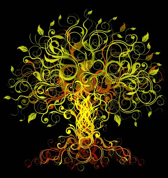 Изображение Дерева Цветная Иллюстрация — стоковый вектор