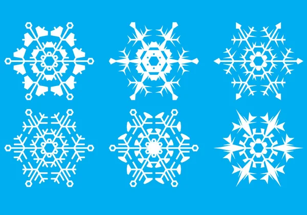 Sněhové Vločky Křišťálová Forma Silueta Vektorový Obrázek — Stockový vektor