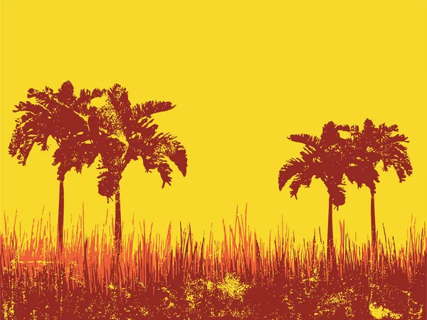 Palm Träd Bakgrund Grunge Bakgrund — Stock vektor
