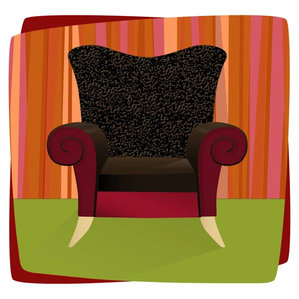 Leopar Desenli Kadifeyle Doldurulmuş Tuhaf Bir Sandalye Sandalye Arka Plan — Stok Vektör