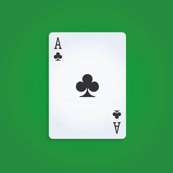 Giocare Carte Asso Fiori — Vettoriale Stock
