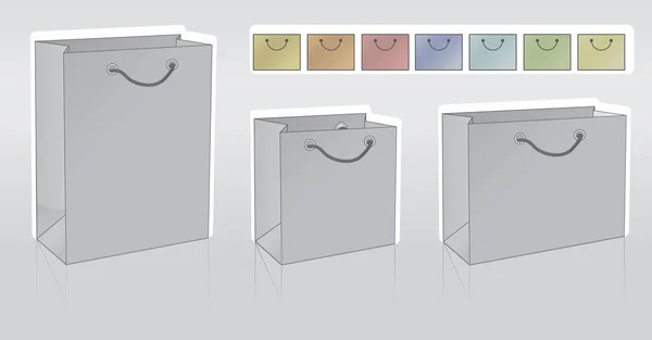 Trois Paquets Achats Différentes Formes Pour Votre Logo — Image vectorielle