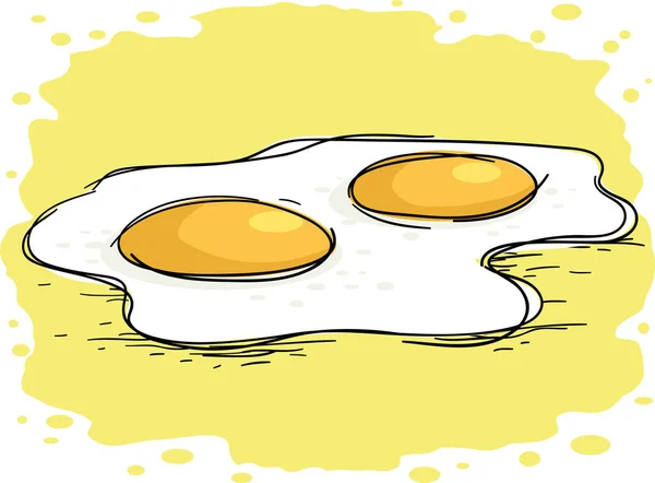 Gebakken Eieren Vectorillustratie — Stockvector