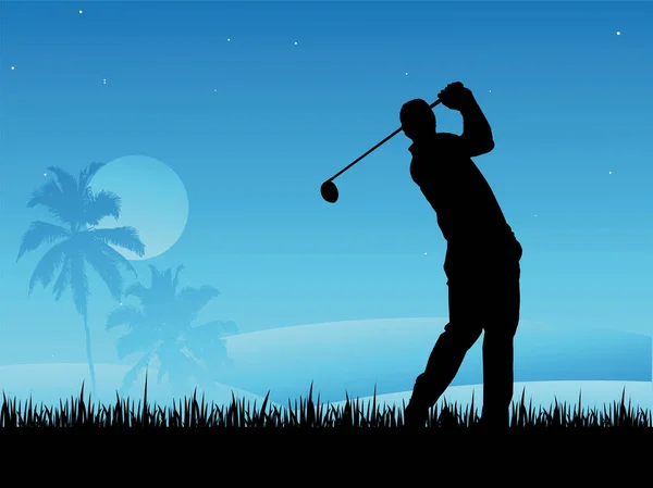 Jugador Golf Vector Ilustración — Archivo Imágenes Vectoriales