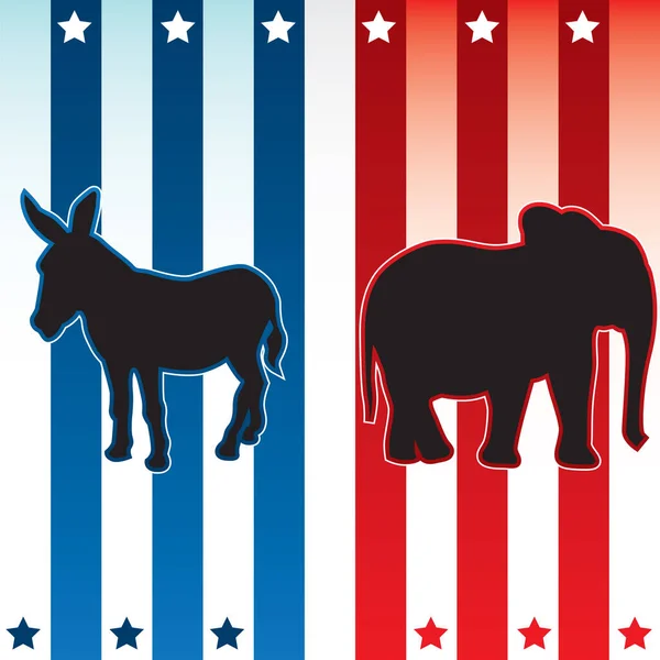 アメリカの政治選挙 共和党対民主党 誰が勝つか — ストックベクタ