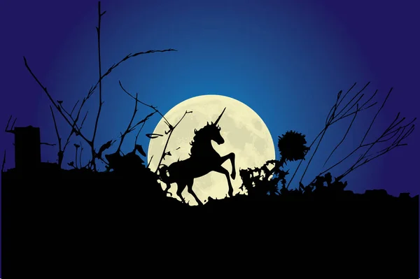 Avec Pleine Lune — Image vectorielle