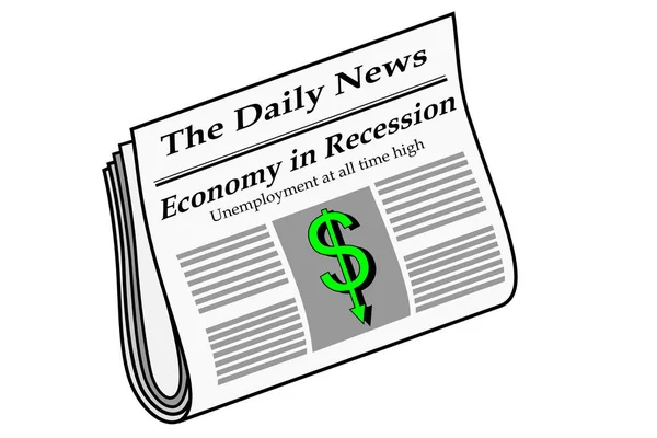 Giornale Con Titoli Economici — Vettoriale Stock