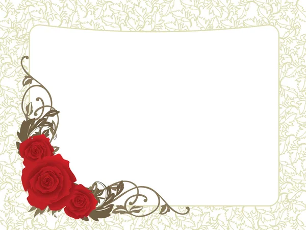 Открытка Красными Розами — стоковый вектор