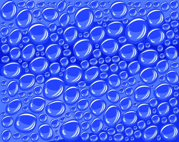 青い表面に雨滴のベクトルデザイン — ストックベクタ