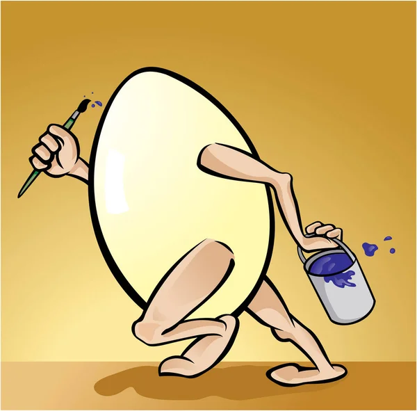 Τρέχει Πασχαλινό Αυγό Εικόνα Έγχρωμη Απεικόνιση — Διανυσματικό Αρχείο