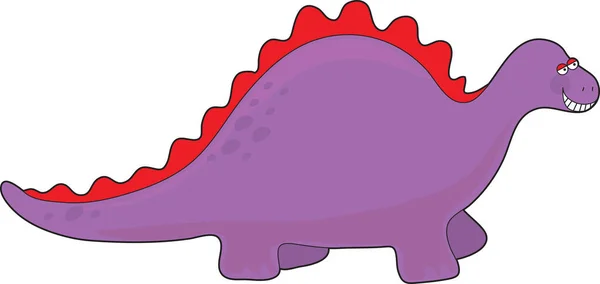 Счастливый Фиолетовый Динозавр Большой Улыбкой — стоковый вектор