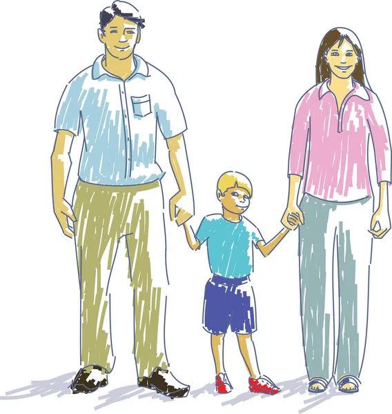 Mutlu Bir Aile Çocuklu Bir Aile Eps8 — Stok Vektör