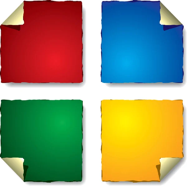 Gekleurde Vierkante Etiketten Badges Stickers — Stockvector