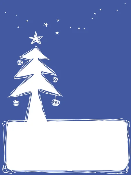 蓝色圣诞背景 白雪覆盖 — 图库矢量图片