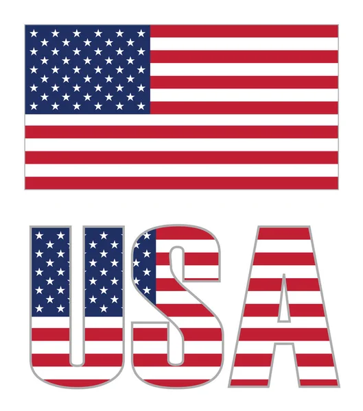 United States Flag Illustration Över Vit Bakgrund Korrekt Färg Skala — Stock vektor