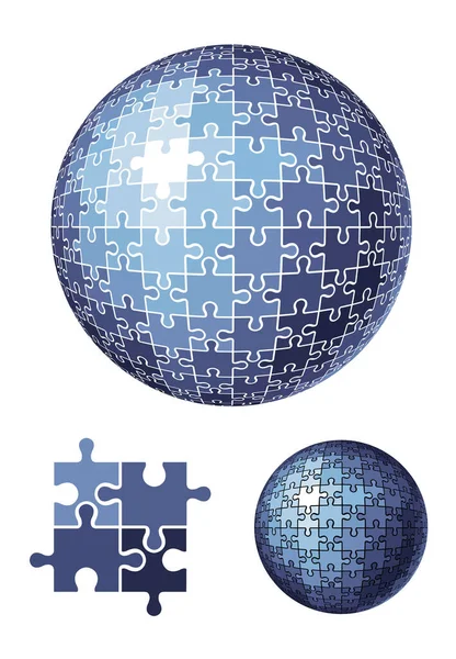 Puzzle Sphere Vector Illustration — Stock Vector