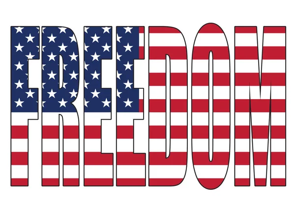 Amerika Birleşik Devletleri Bayrağıyla Özgürlük Tipografisi — Stok Vektör